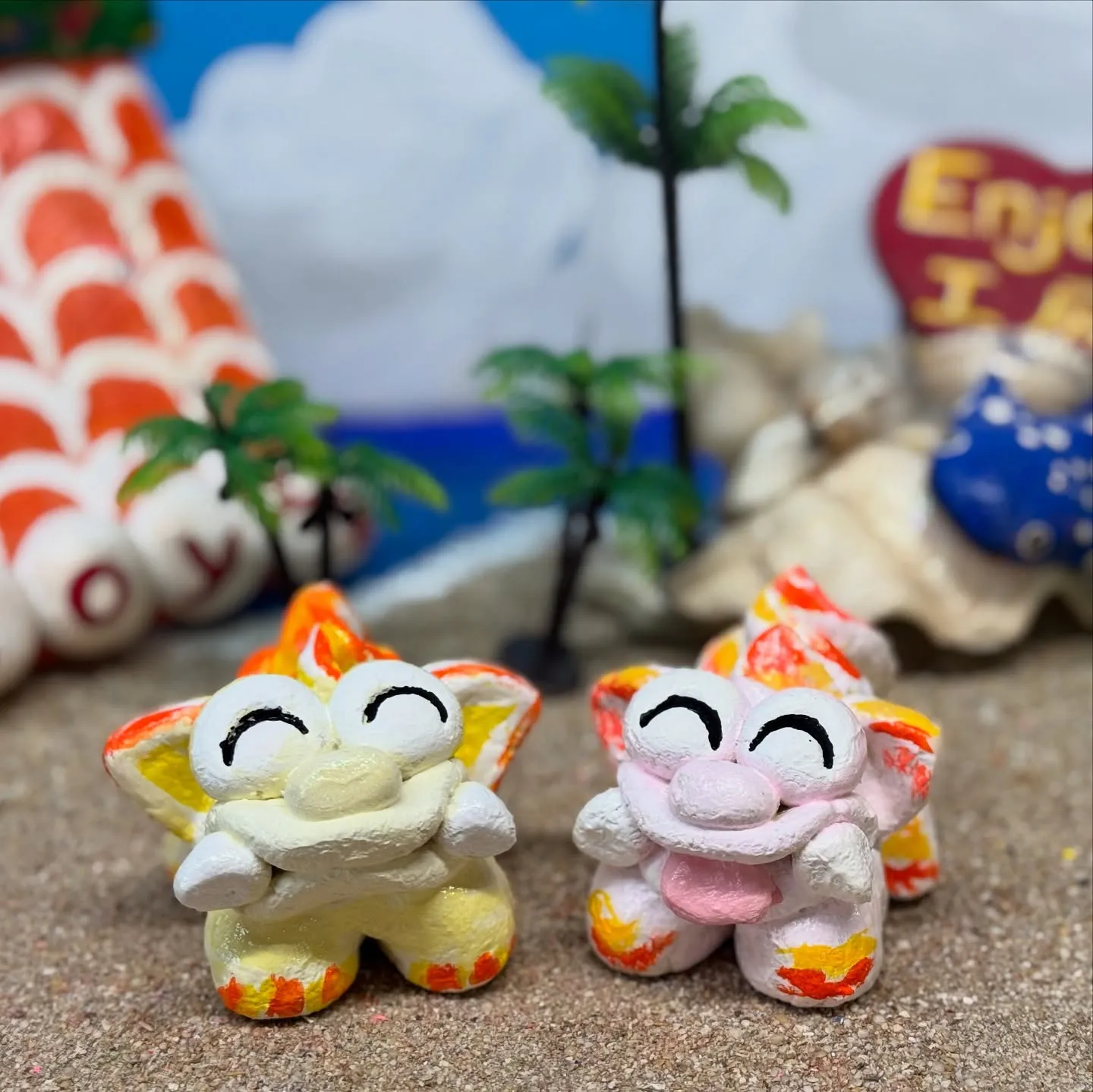 シーサー絵付け体験の漆喰シーサー作品集です(^^)