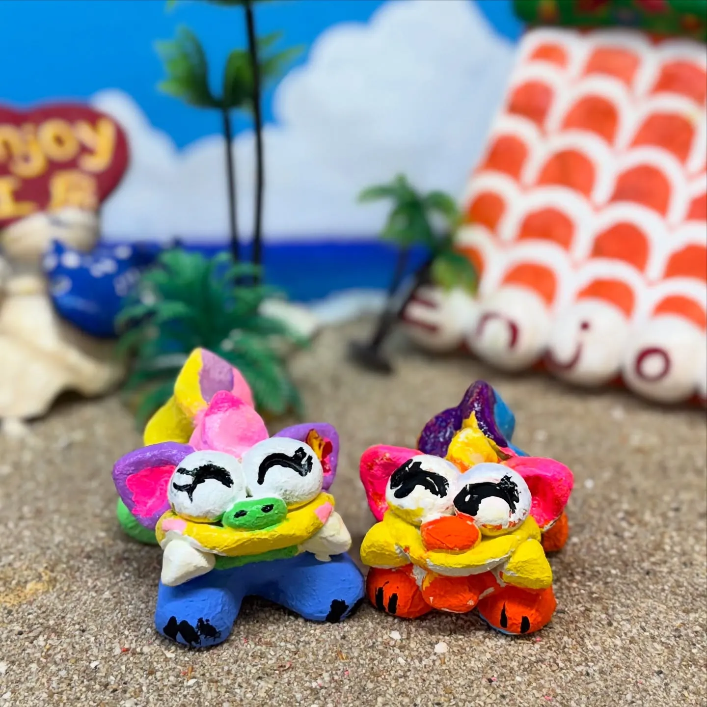 シーサー絵付け体験の漆喰シーサー作品集です(^^)