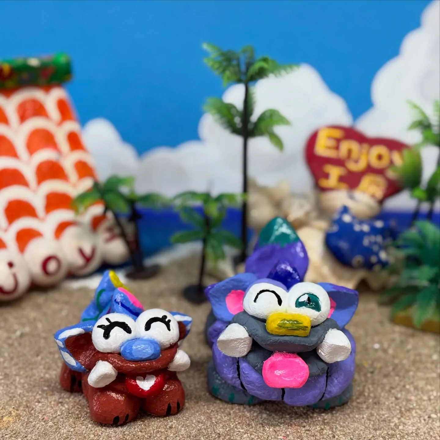 シーサー絵付け体験の漆喰シーサー作品集です(^^)