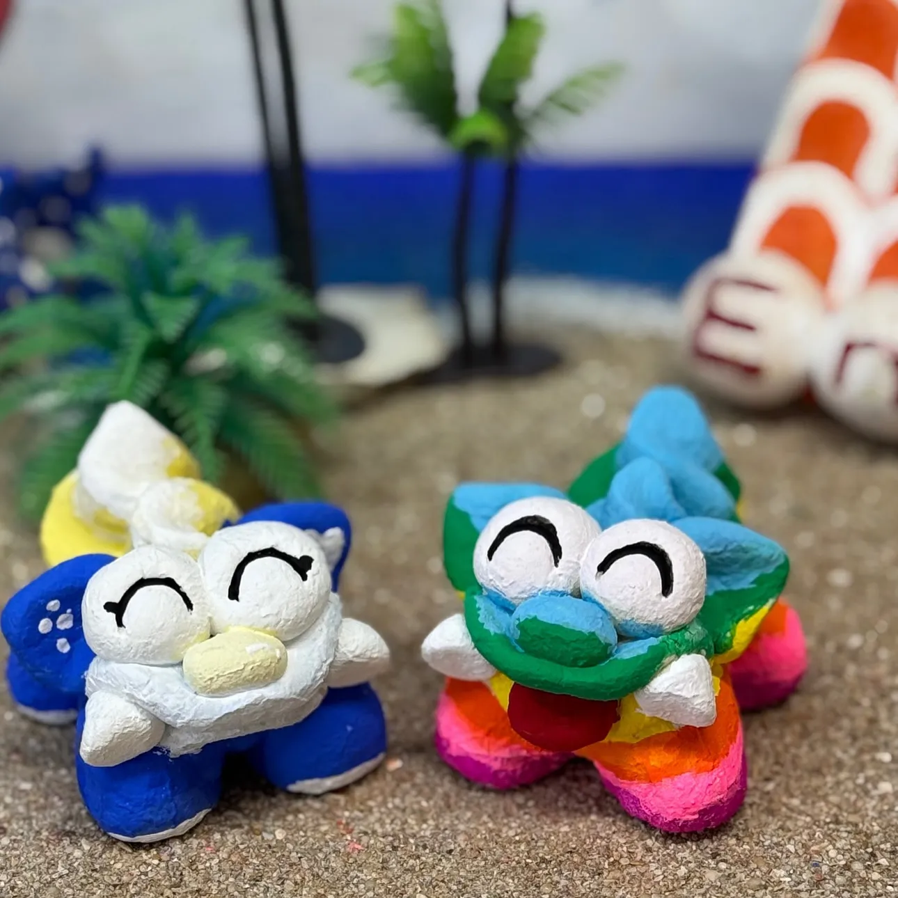 シーサー絵付け体験の漆喰シーサー作品集です(^^)