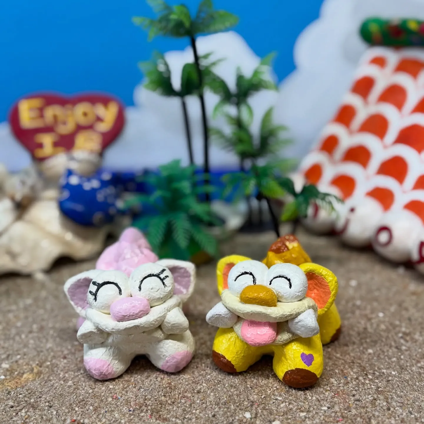 シーサー絵付け体験の漆喰シーサー作品集です(^^)