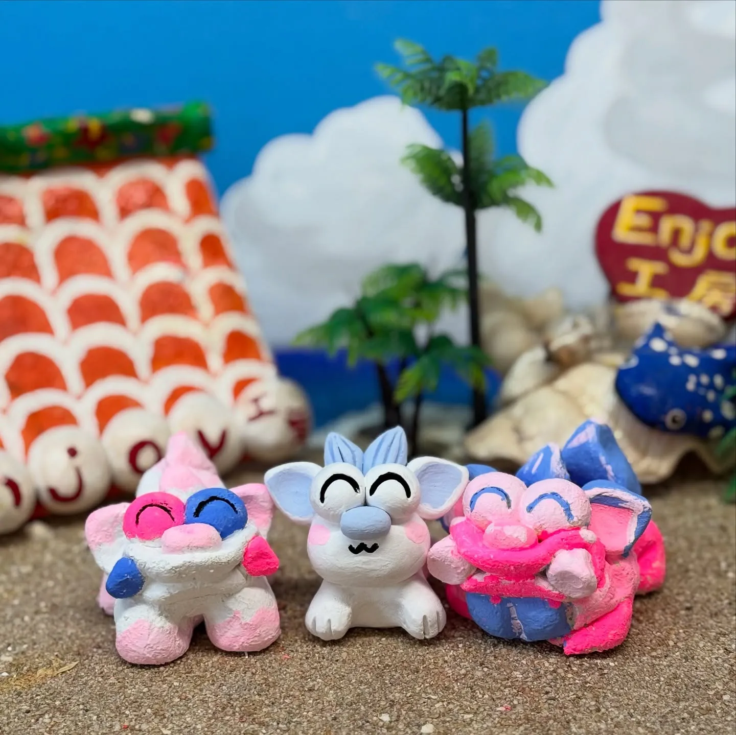 シーサー絵付け体験の漆喰シーサー作品集です(^^)