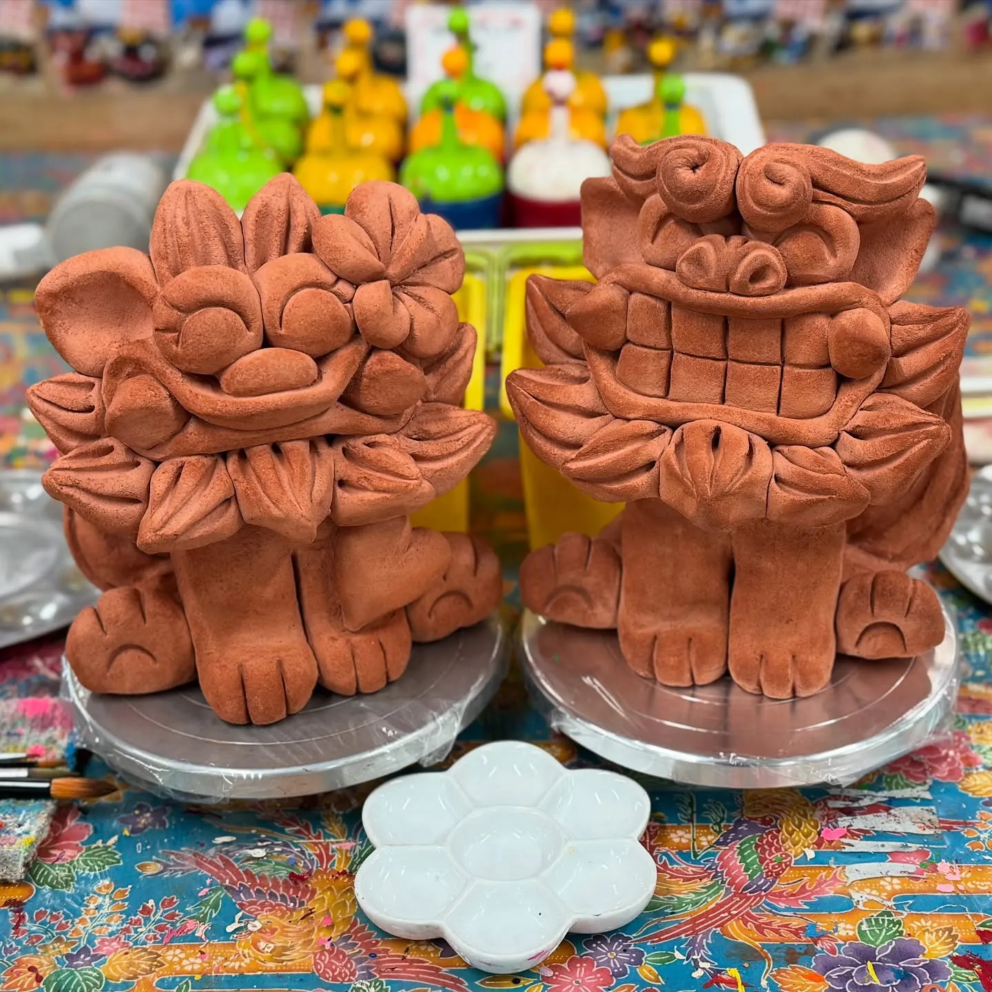 特注大サイズの絵付け体験(^^)